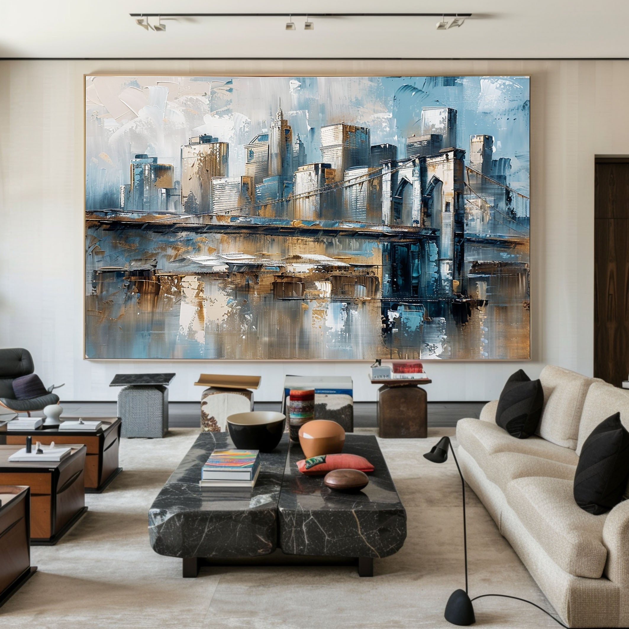 Urban Reflections Wall Art Large Canvas for Sophisticated Interiors #ULA 003