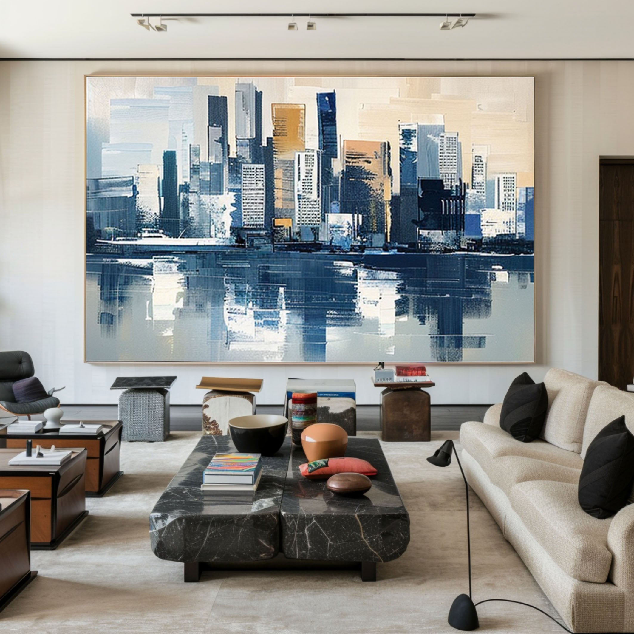 Urban Reflections Wall Art Large Canvas for Sophisticated Interiors #ULA 002