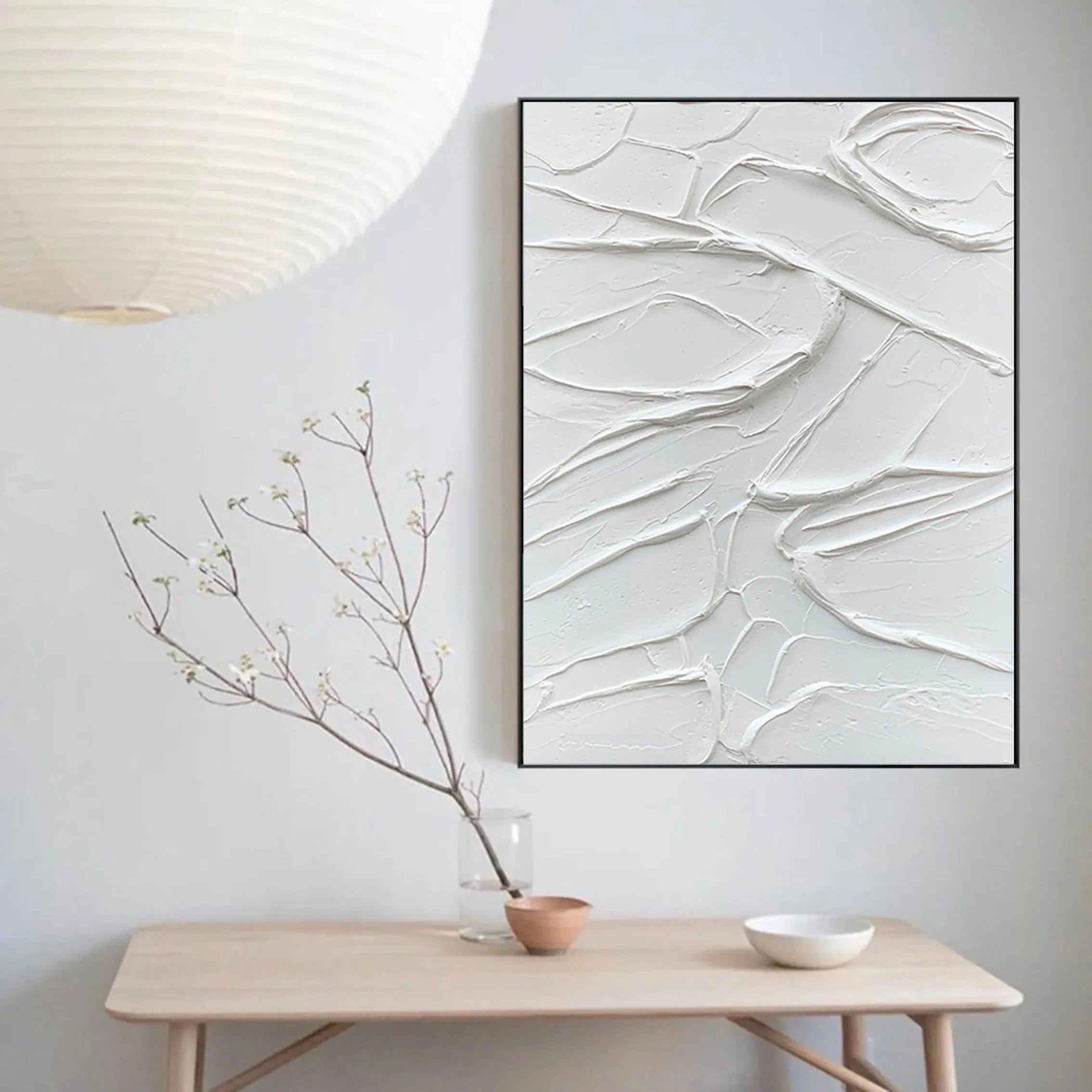 Plaster 3D Textured Minimalist Painting Original Wall Decor by Artist