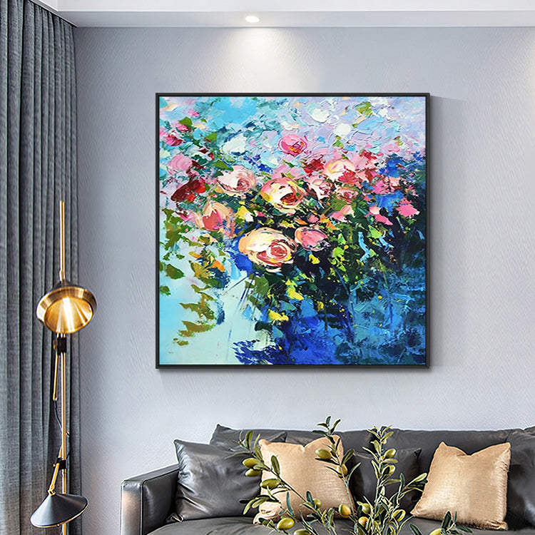 Living Room Original Oil Painting: Nature's Vitality