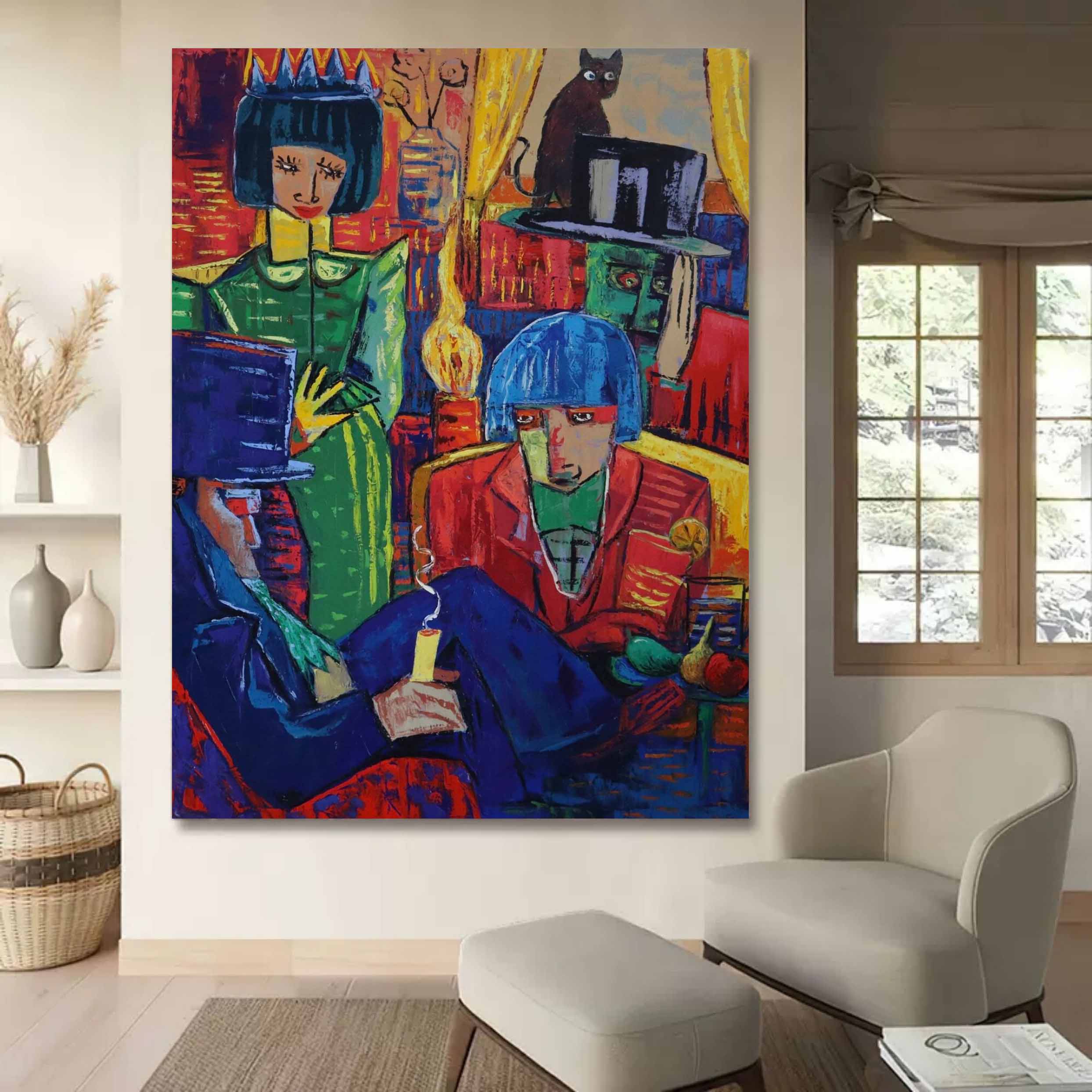 Large People Portraits Pop Art Abstract People Pop Canvas Painting Human Pop Art Canvas Pop Wall Art