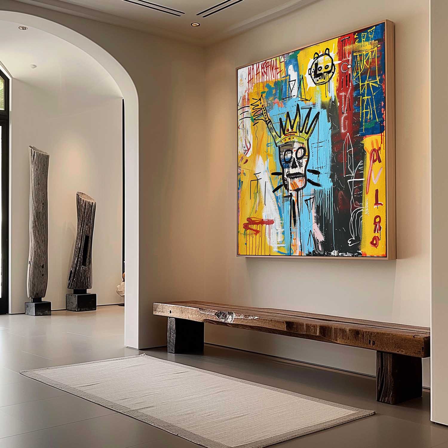 Basquiat Artist Basquiat Abstract Art for Sale Cool Skull Graffiti Canvas Wall Art Graffiti Street Art Abstract