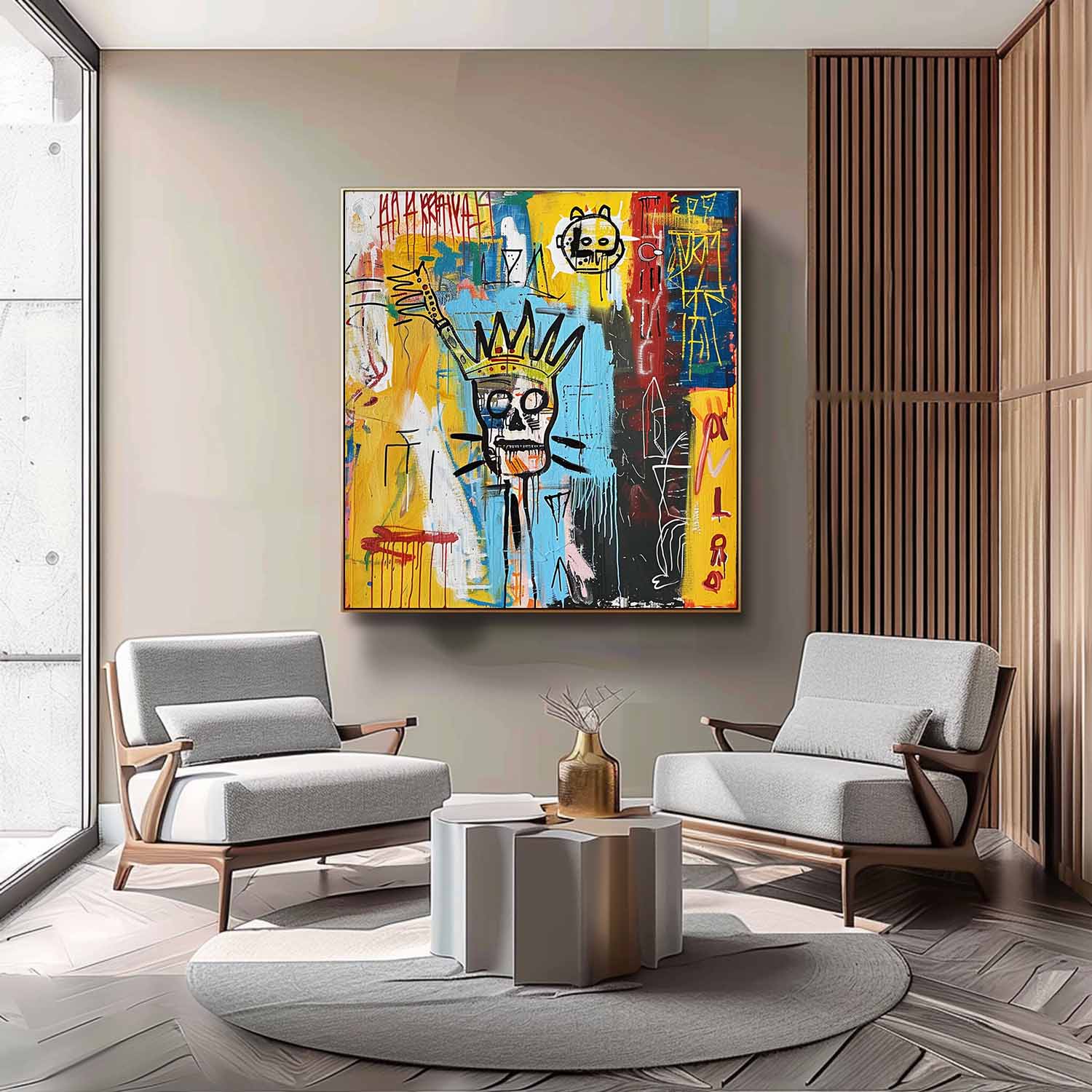 Basquiat Artist Basquiat Abstract Art for Sale Cool Skull Graffiti Canvas Wall Art Graffiti Street Art Abstract