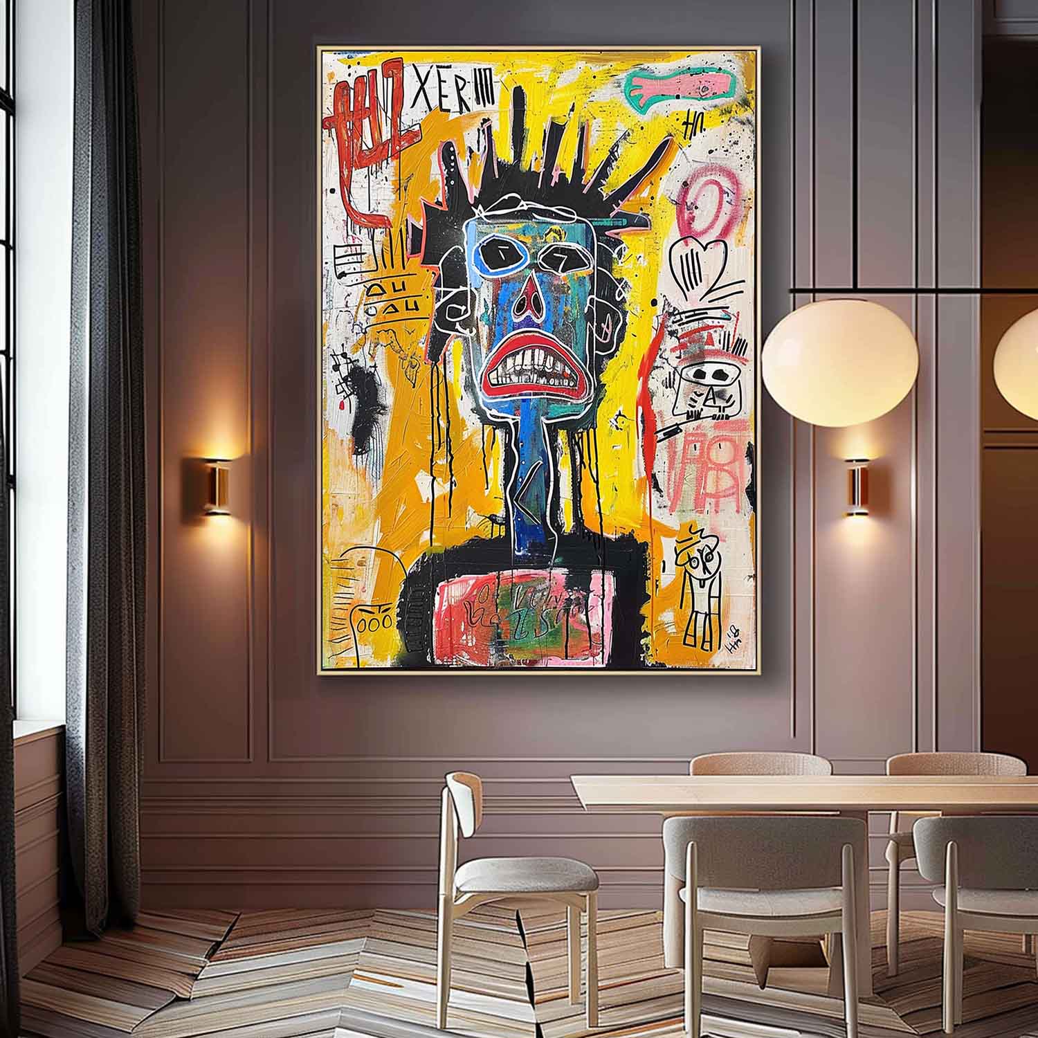 Basquiat Abstract Graffiti Art Cool Graffiti Canvas Art Fun Graffiti Canvas Wall Art Decoration for Sale