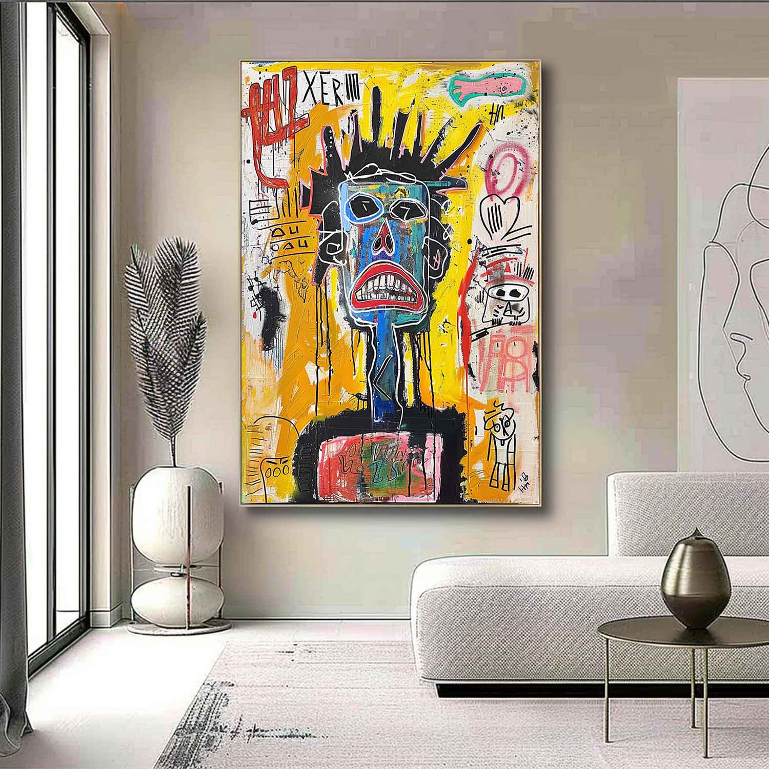 Basquiat Abstract Graffiti Art Cool Graffiti Canvas Art Fun Graffiti Canvas Wall Art Decoration for Sale