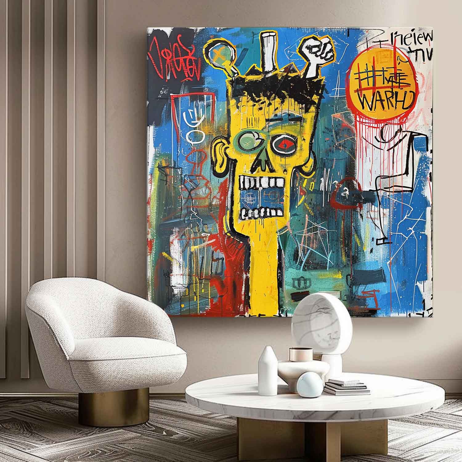 Basquiat Art Modern Expressionism Art Fun Graffiti Abstract Canvas Wall Art Graffiti Street Art