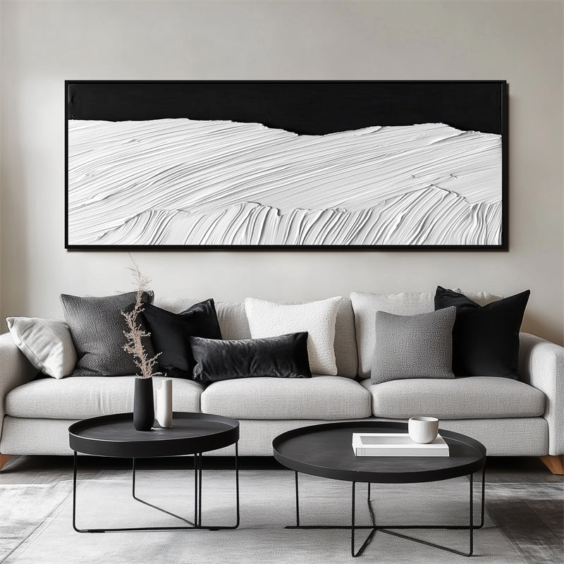 Black & White Horizontal Wave Art-wp241388