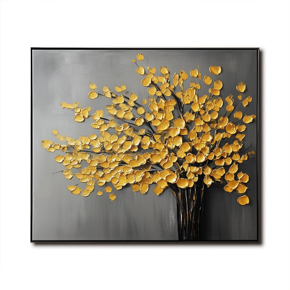 Golden Bloom: Textured Elegance