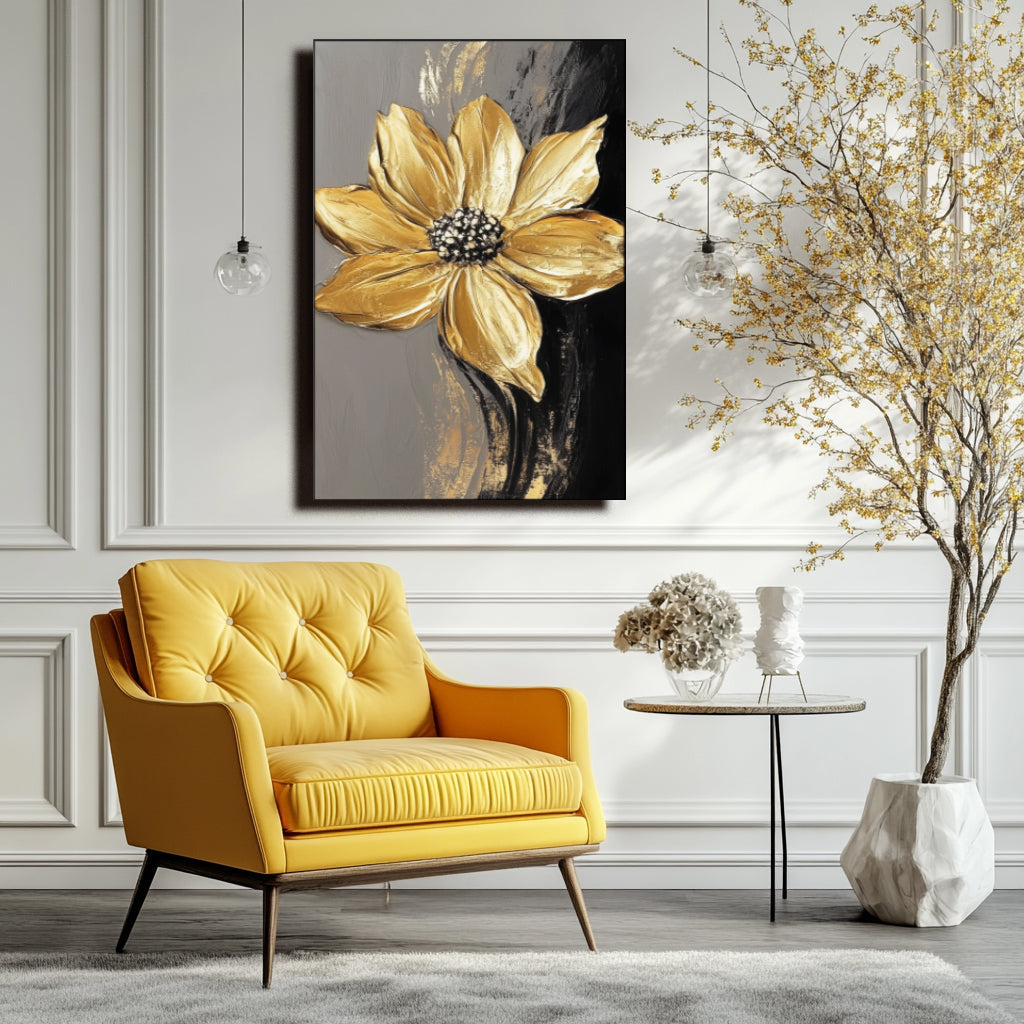 Golden Radiance: Textured Bloom