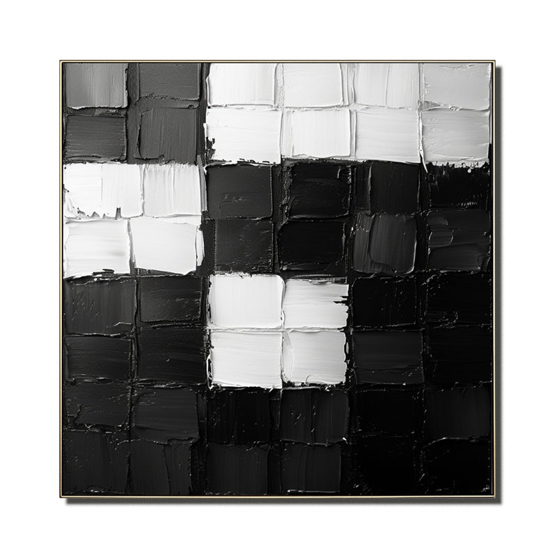 Monochrome Harmony: Textured Grid