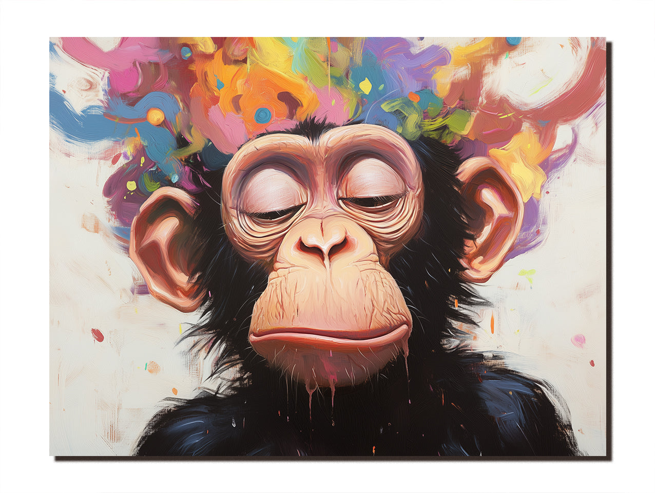 Colorful Serenity Monkey Art