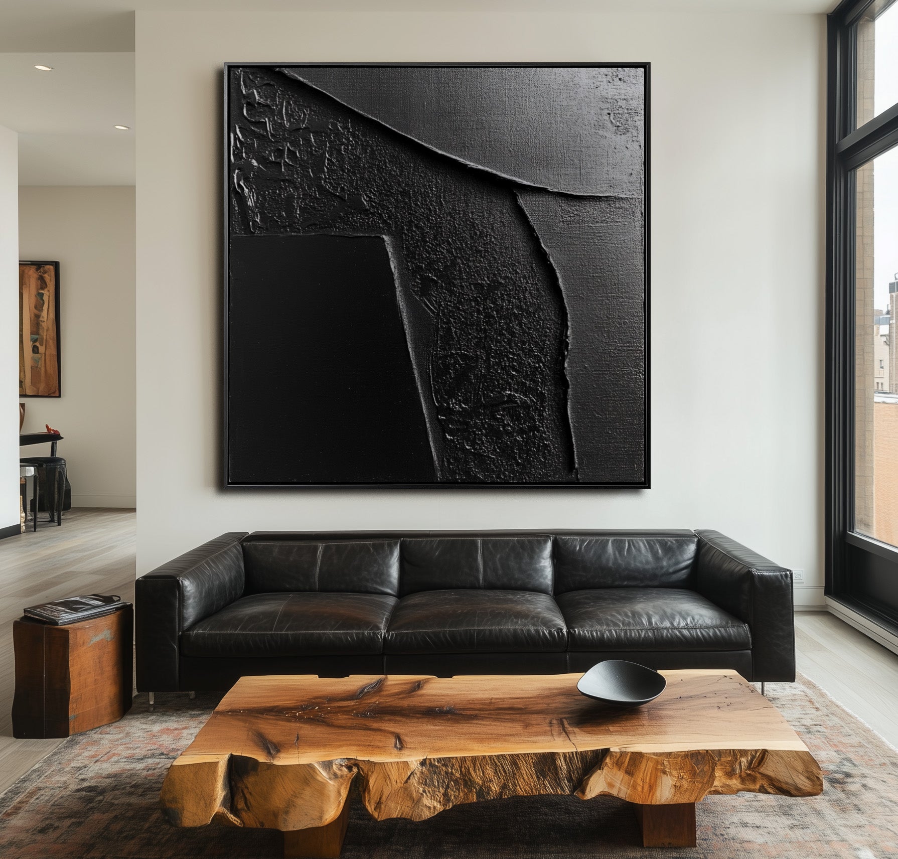 Textured Black Abstract Art-wp241868