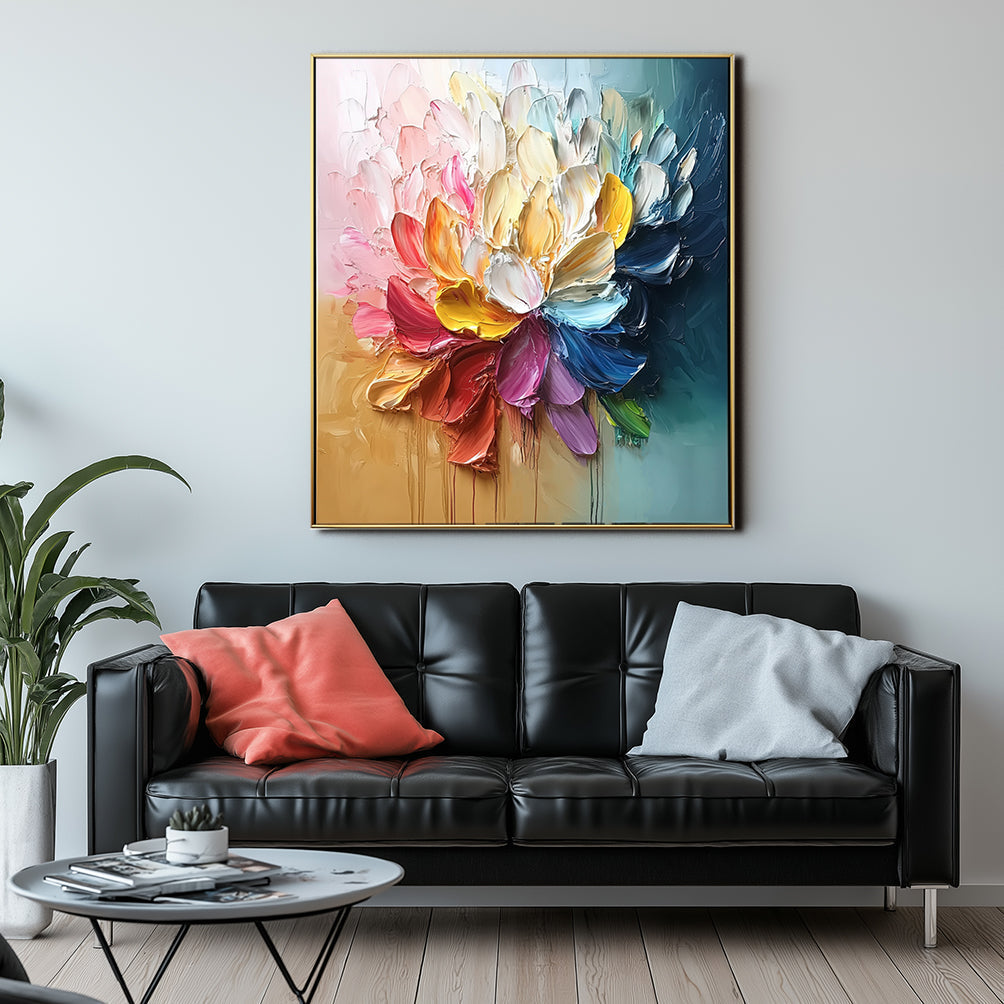 Bloom Radiance - Textured Flower Art