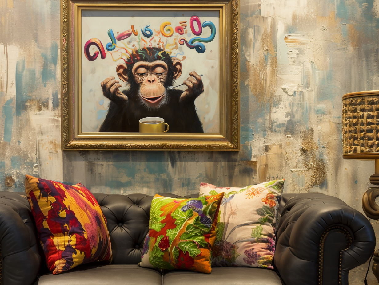 Caffeine Muse - Monkey Wall Art