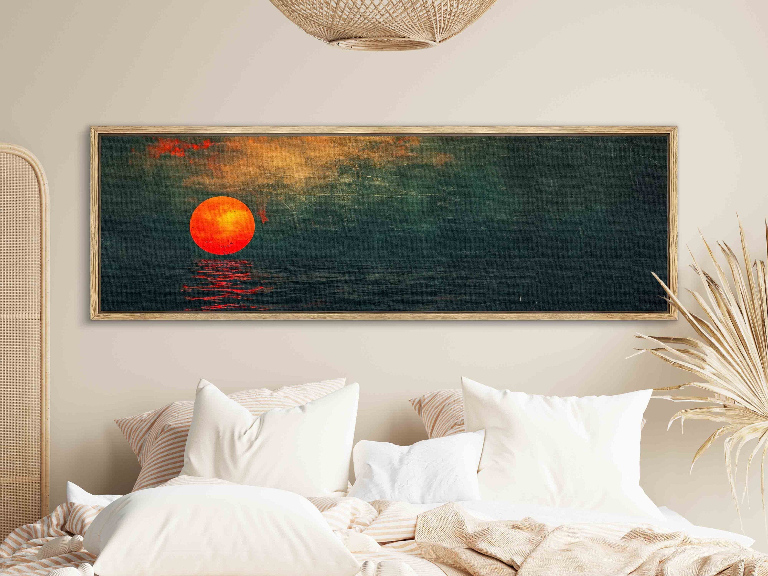 Mystic Sunset: Green Abstract Wall Art #BGA 006