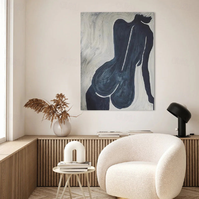 Large Abstract Nude Figure Canvas Art - Modern Minimalist Painting