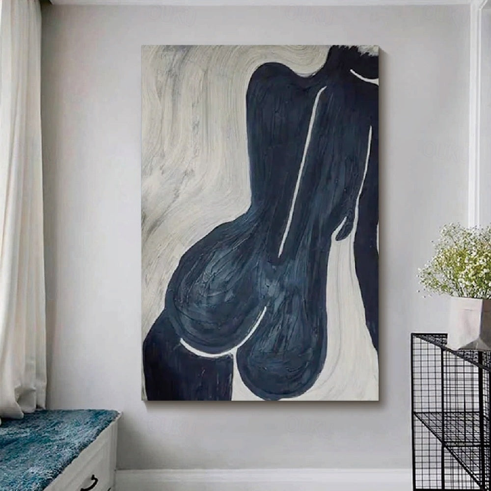 Large Abstract Nude Figure Canvas Art - Modern Minimalist Painting