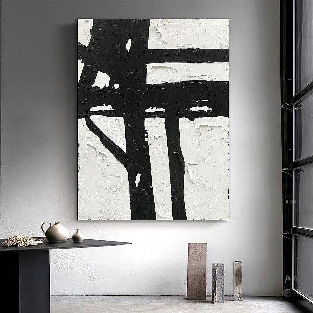 Monochrome Minimalist Textured Canvas