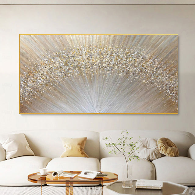 Golden Radiance Abstract Textured Canvas