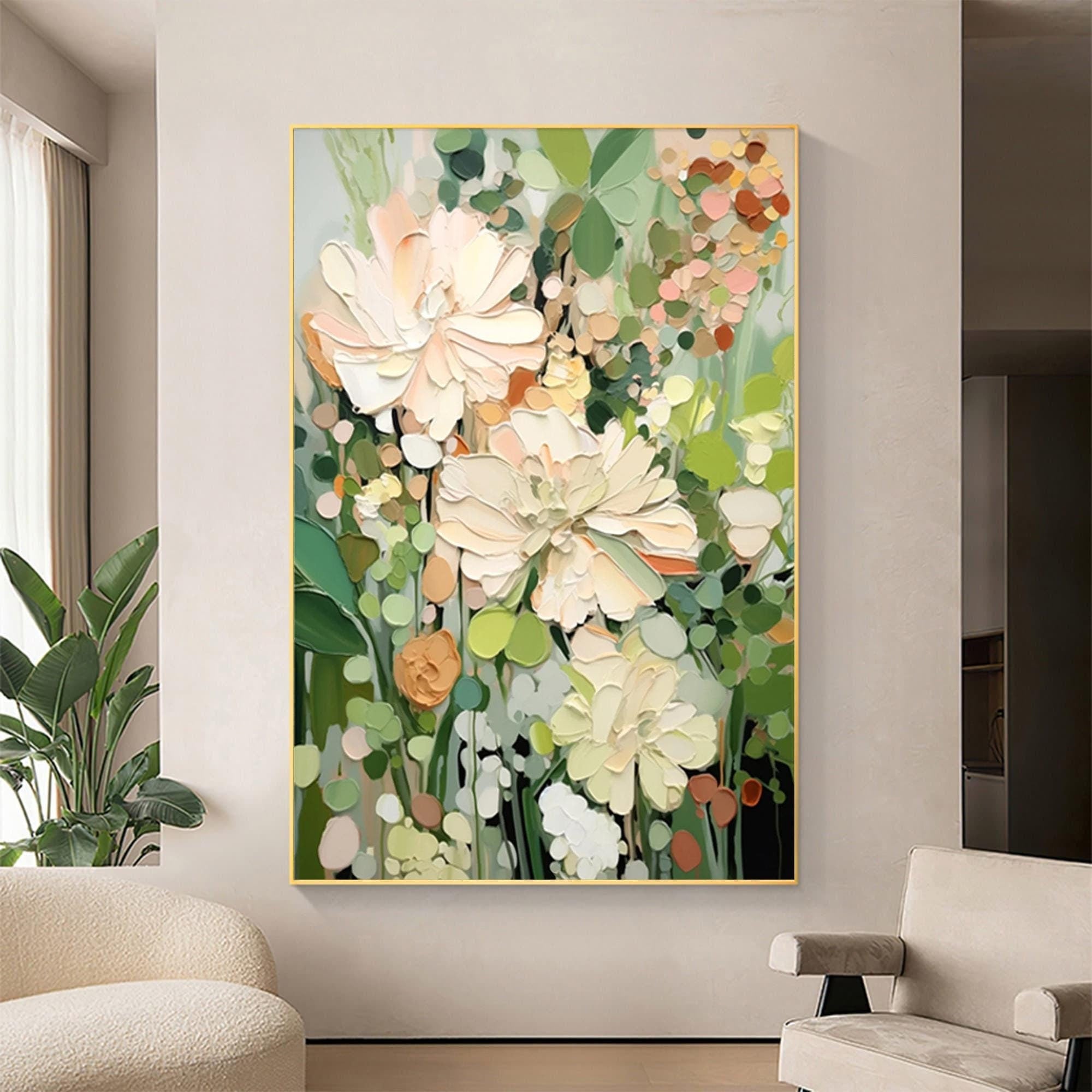 Enchanted Blooms Abstract Floral Canvas