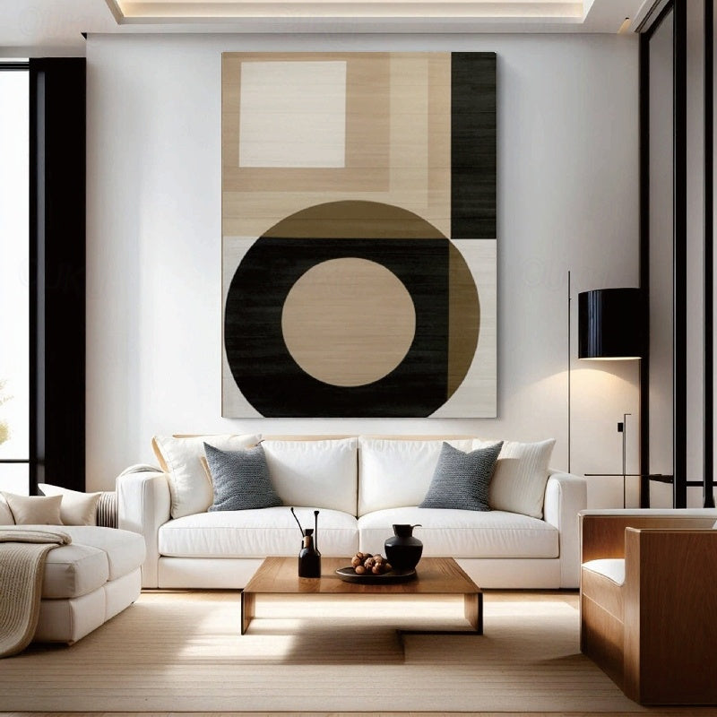 Geometric Harmony: Dual Abstract Canvas Set