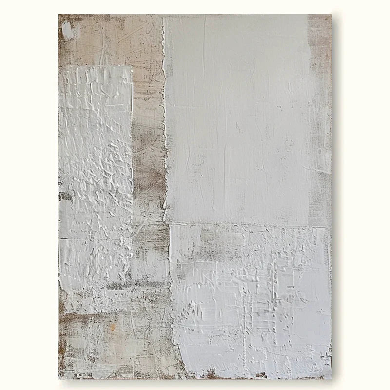 Pure White Textured Geometric Art