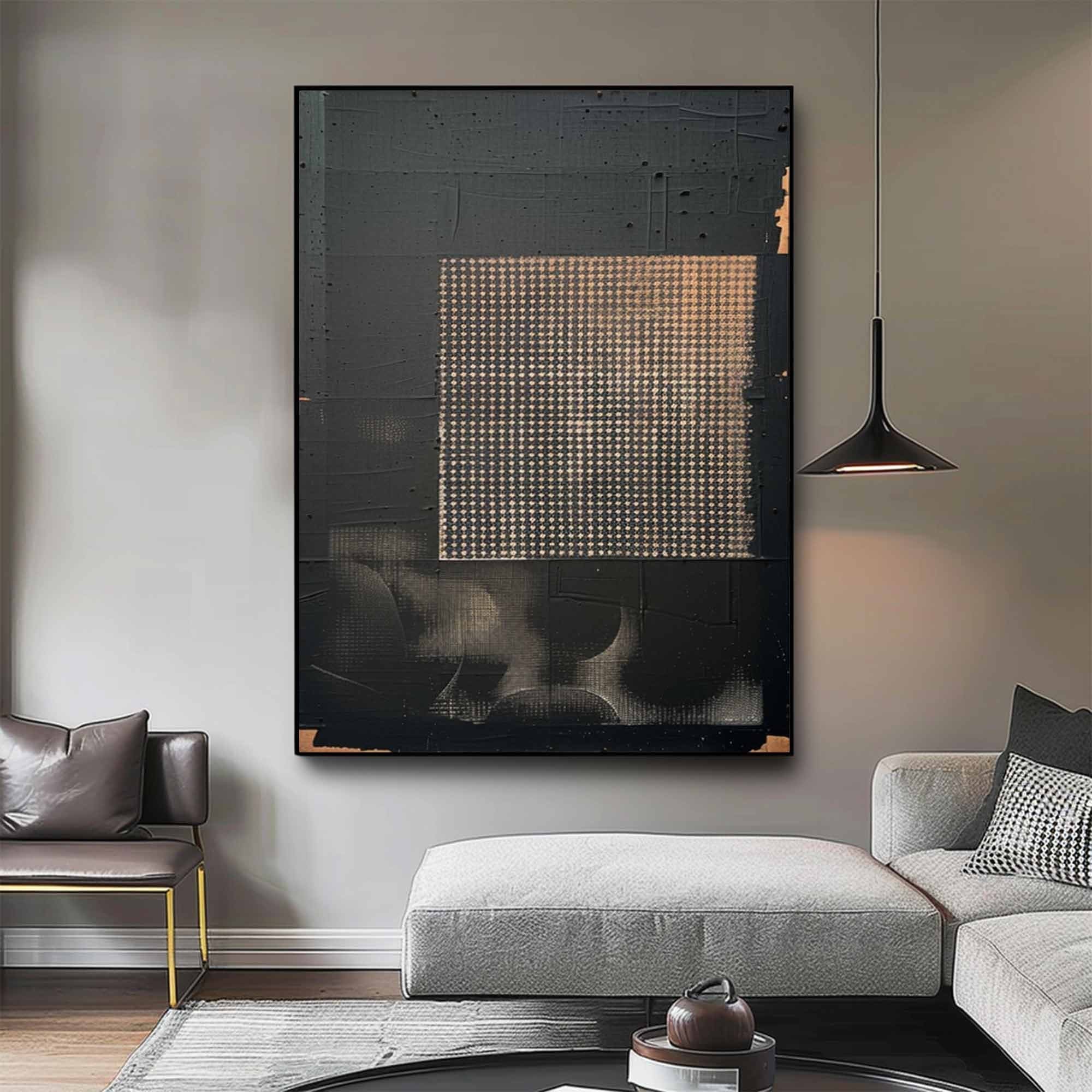 Wabi Sabi Wall Art -Dark Geometry #Iris009