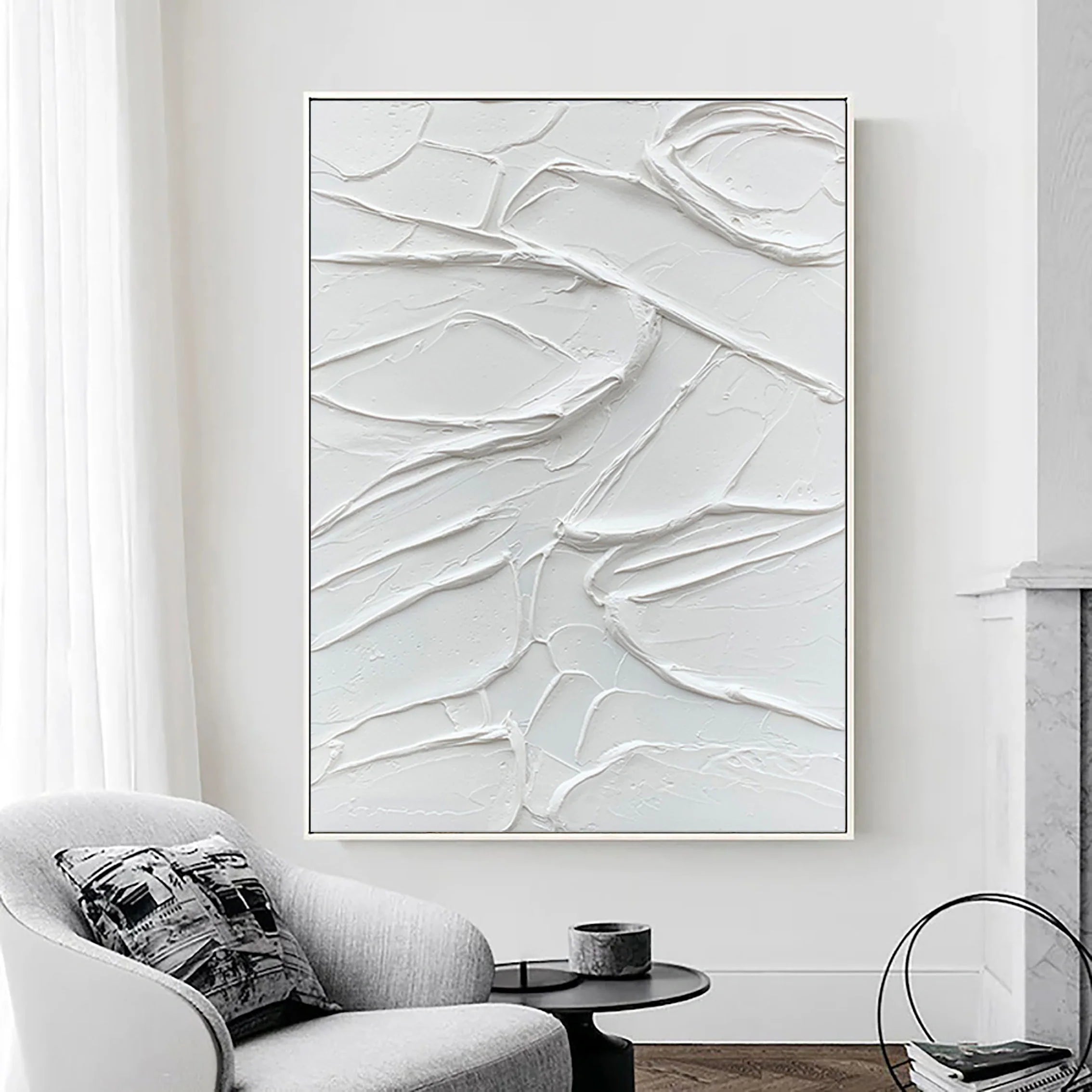 Plaster 3D Textured Minimalist Painting Original Wall Decor by Artist