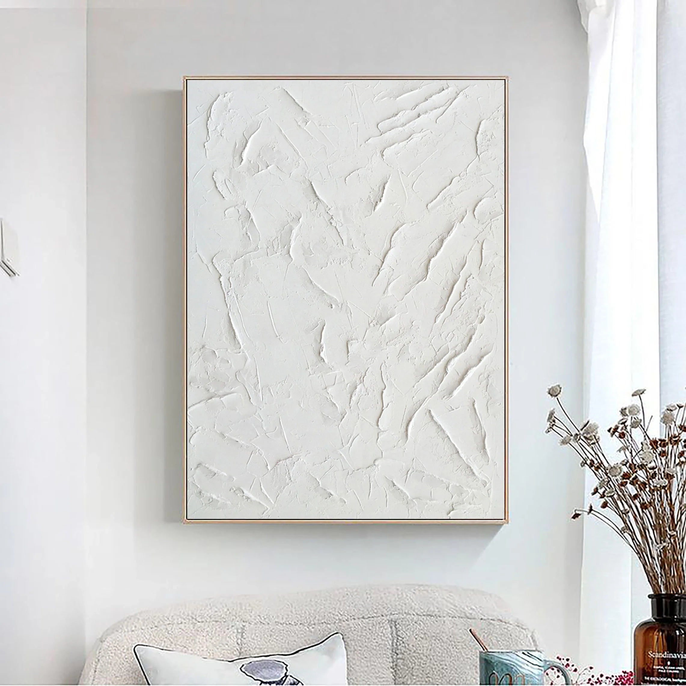 Minimalistic Plaster 3D Textured Painting on Canvas Original Wall Decor