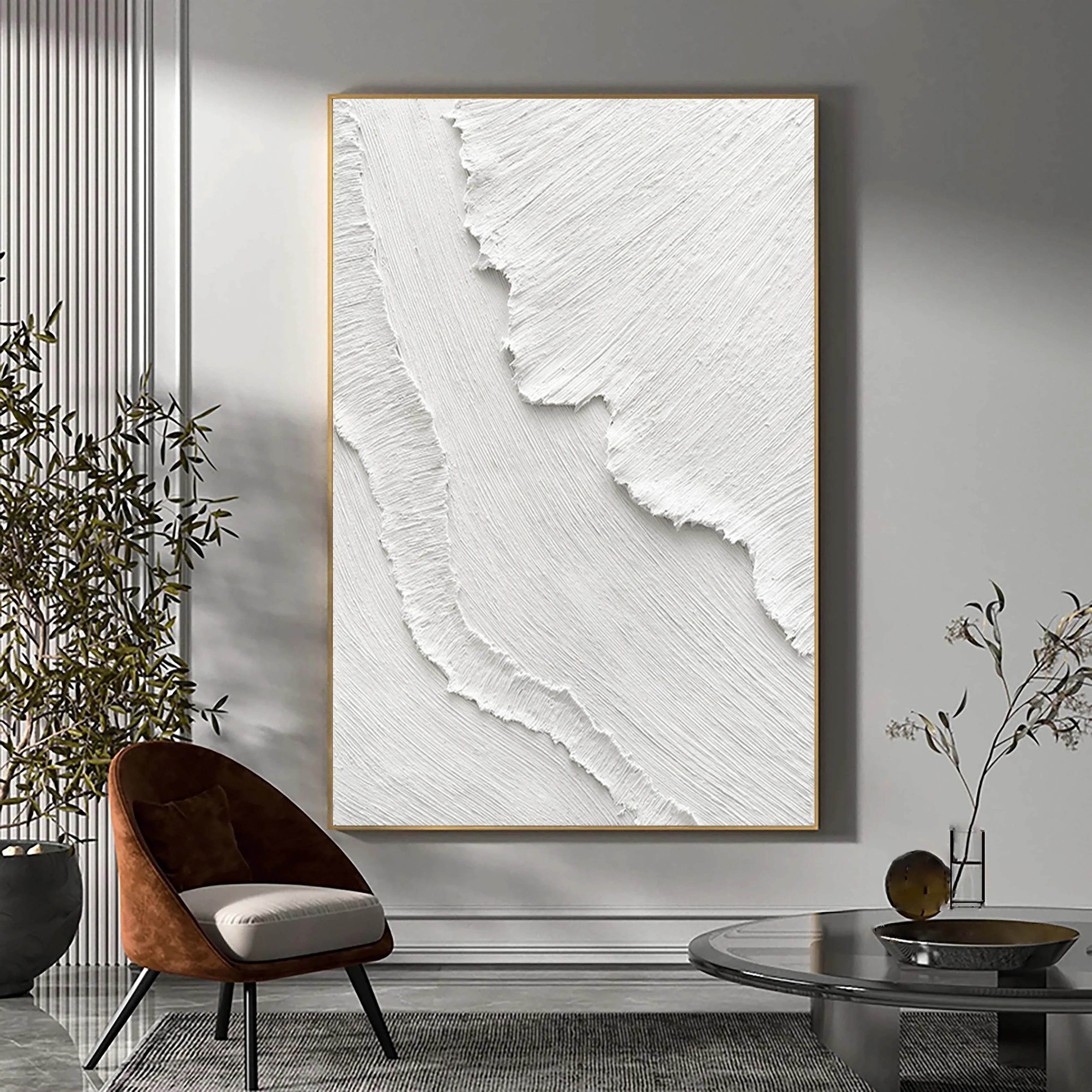 3D Texture Plaster Art Minimalisti Painting on Canvas Original