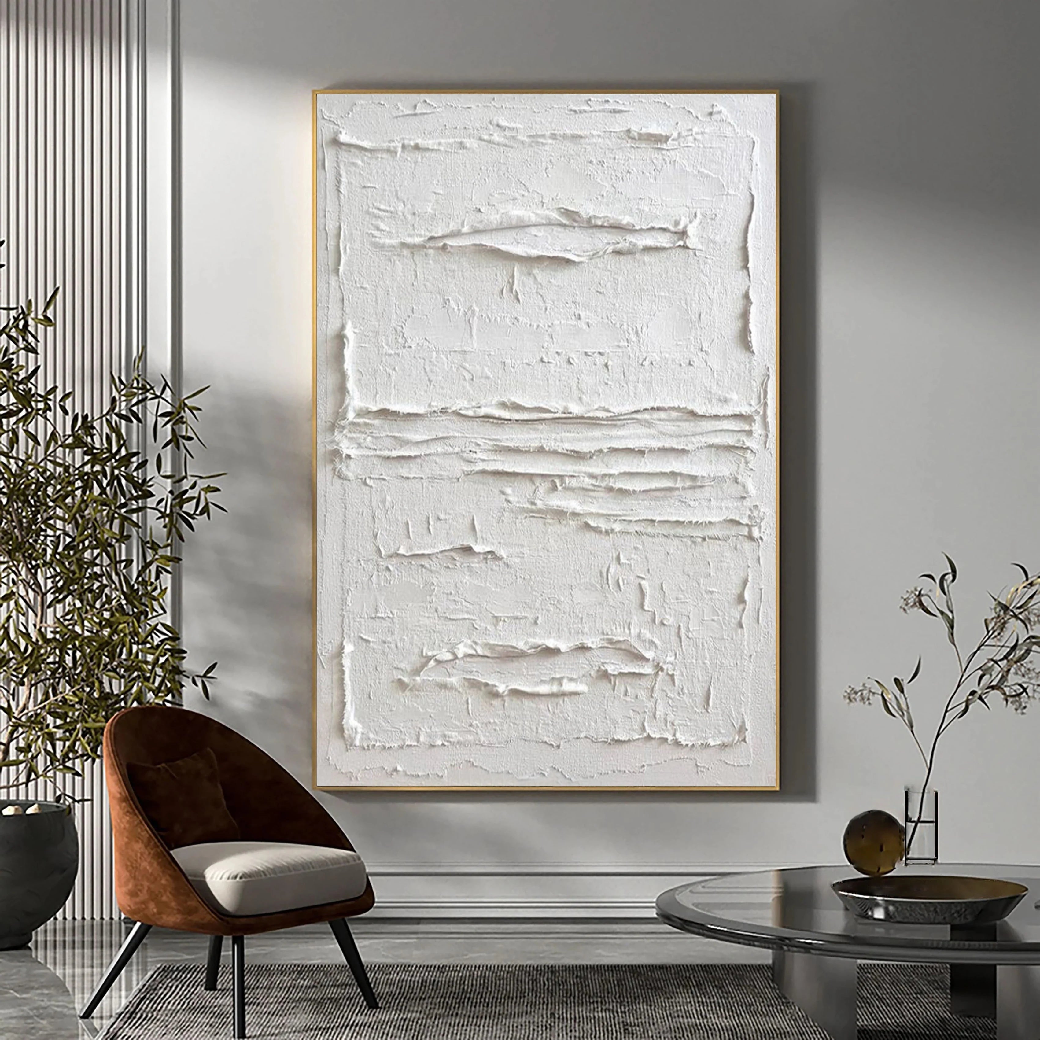 Minimalist Plaster Art Large Painting Wall Art for Room Decor