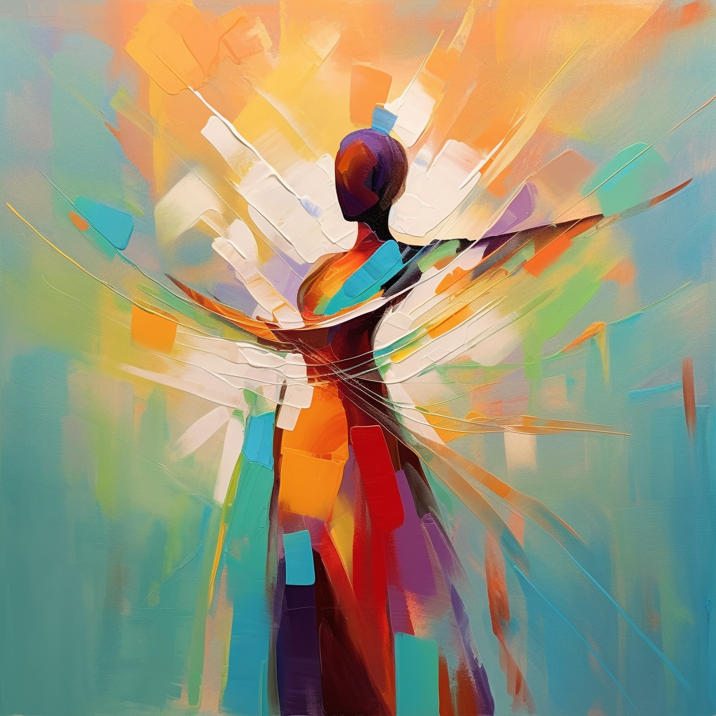 Palette Woman Oil Painting Palette Model Canvas Art Abstract People Art on Canvas Colorful Wall Art