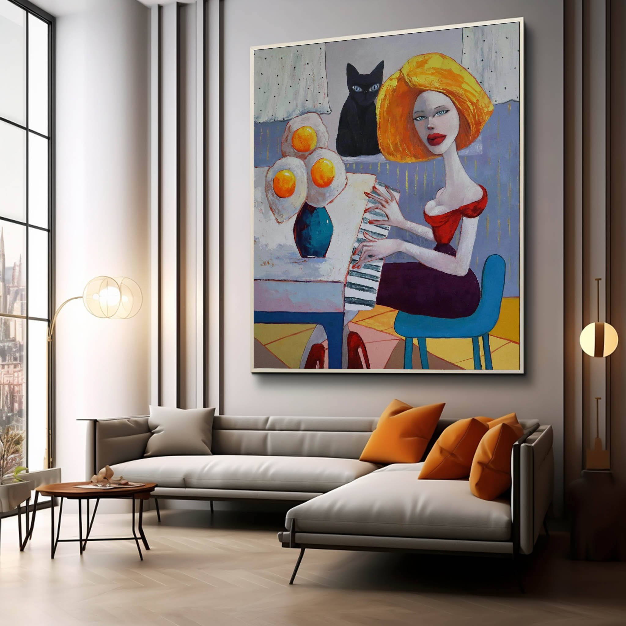 Piano room wall art decoration Piano room hanging paintings Interesting living room wall art decor