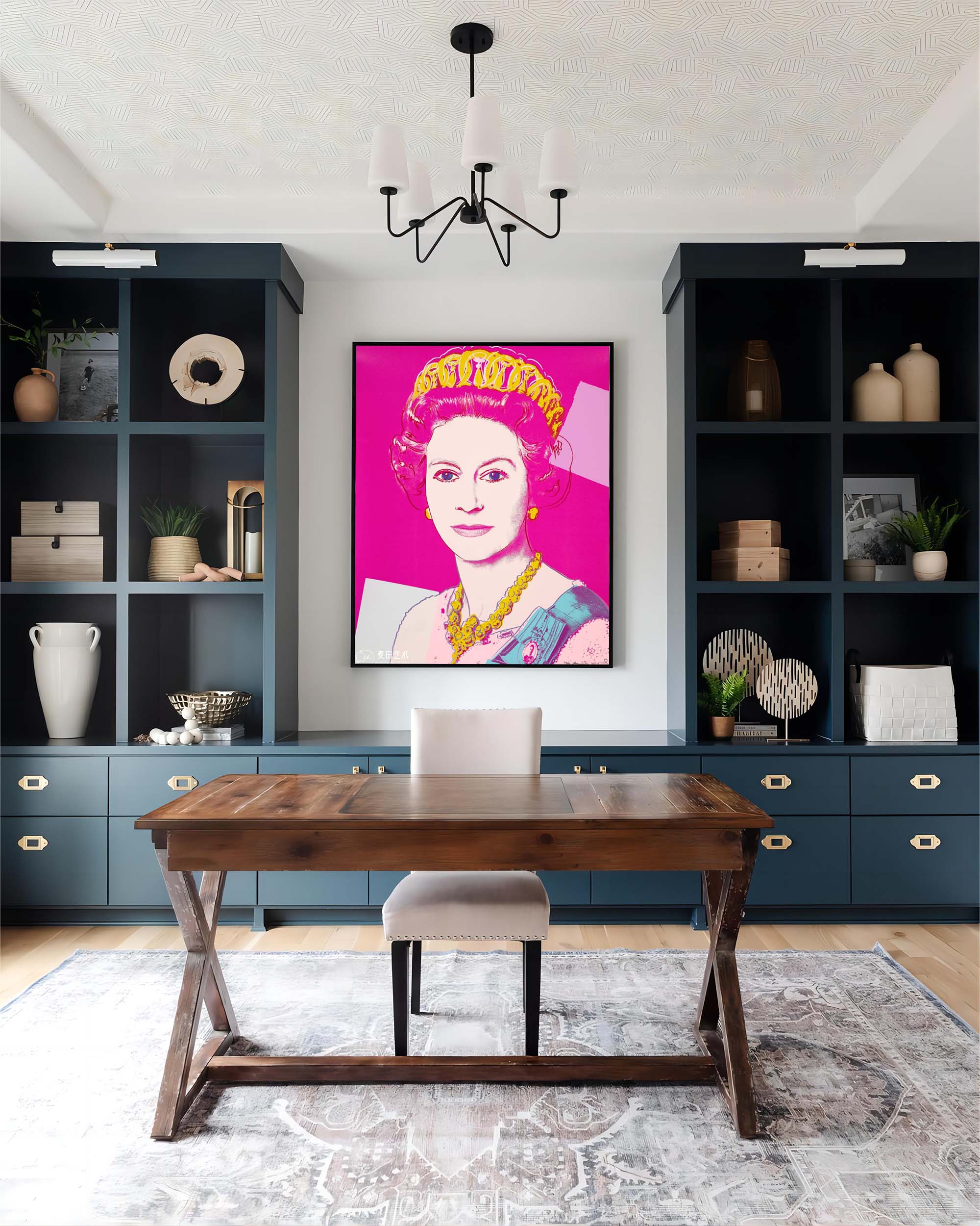 Elizabeth II Pop Portrait Art Elizabeth II Painting Colorful Portrait Painting Andy Warhol Portrait Art