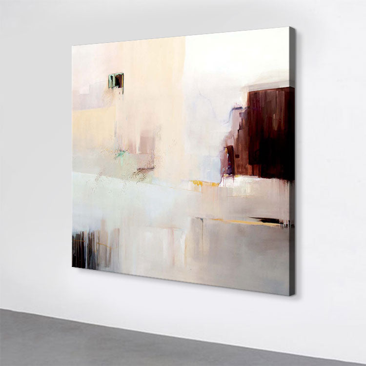 Large Abstract Painting On Canvas White Abstract Painting Beige Painting Ocean Painting | Be reluctant to leave