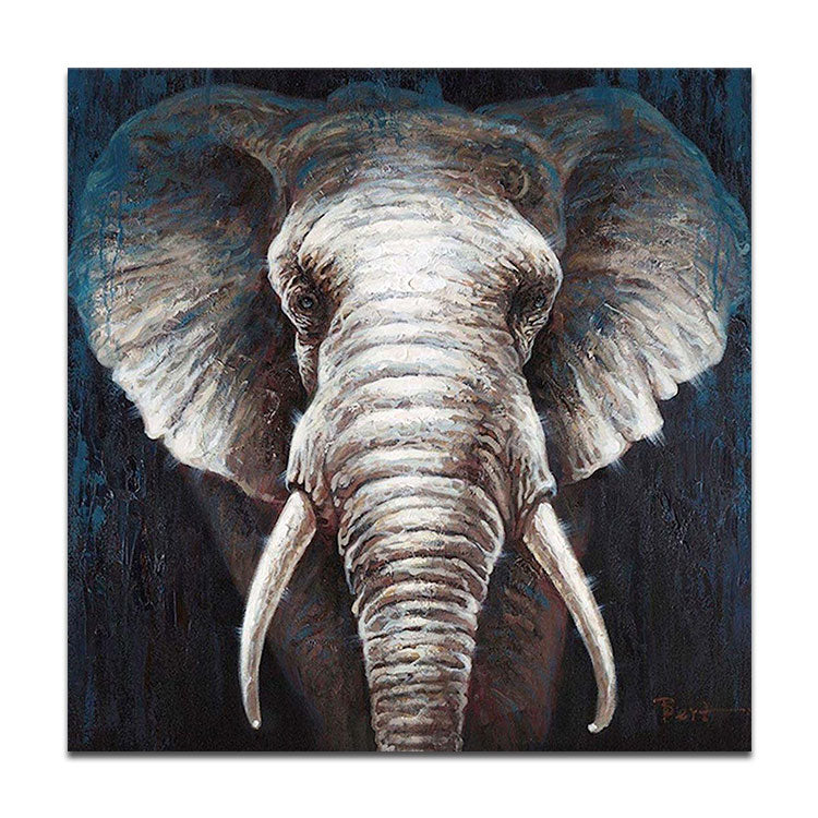 Grand tableau abstrait d'éléphant Peinture à l'huile d'éléphant mignon Peinture originale Peinture d'éléphant surdimensionnée Peinture abstraite | Éléphant 