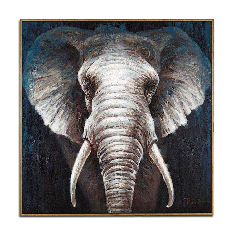 Grand tableau abstrait d'éléphant Peinture à l'huile d'éléphant mignon Peinture originale Peinture d'éléphant surdimensionnée Peinture abstraite | Éléphant 