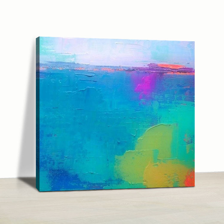 Green Blue Painting Artwork Large Canvas Art Hand Made Painting Painting Modern | Original abstract painting blue sea