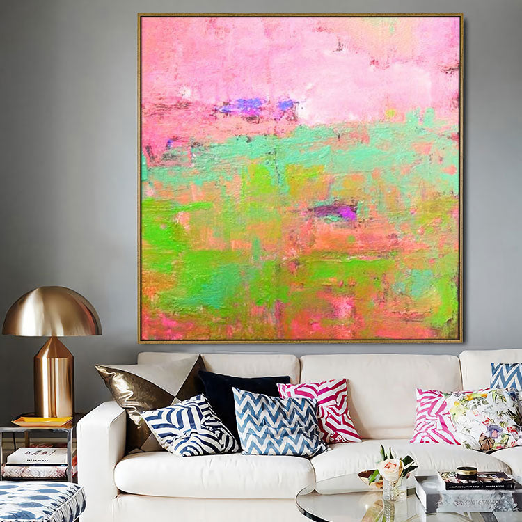 Oil Painting Canvas Abstract Canvas Wall Art Oversized Painting Hand Made Art Gold Painting Orange Painting Pink Art Canvas | Texture painting