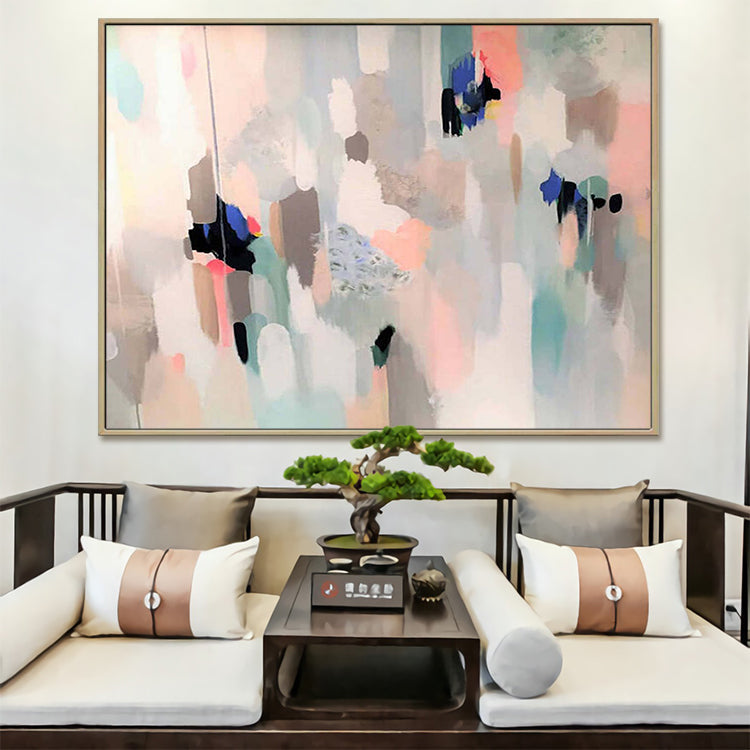 Grand tableau abstrait Art mural extra large Art sur toile blanche Art de la chambre principale | Guardian 