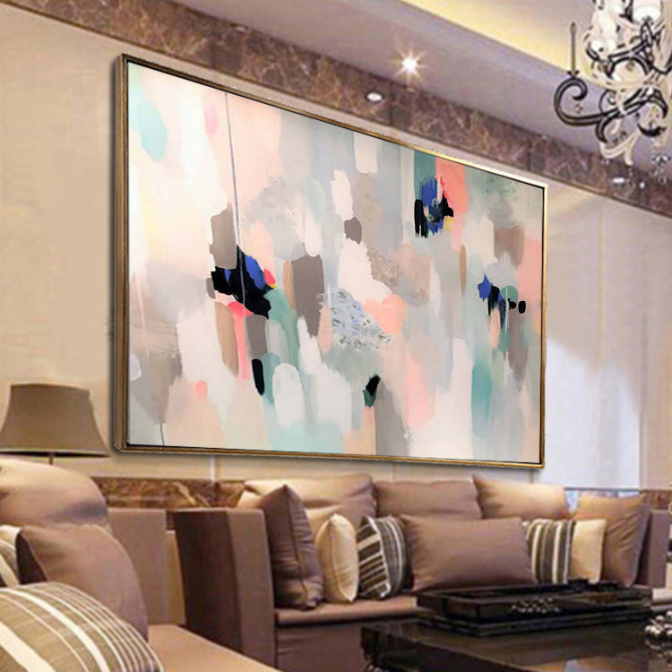 Grand tableau abstrait Art mural extra large Art sur toile blanche Art de la chambre principale | Guardian 