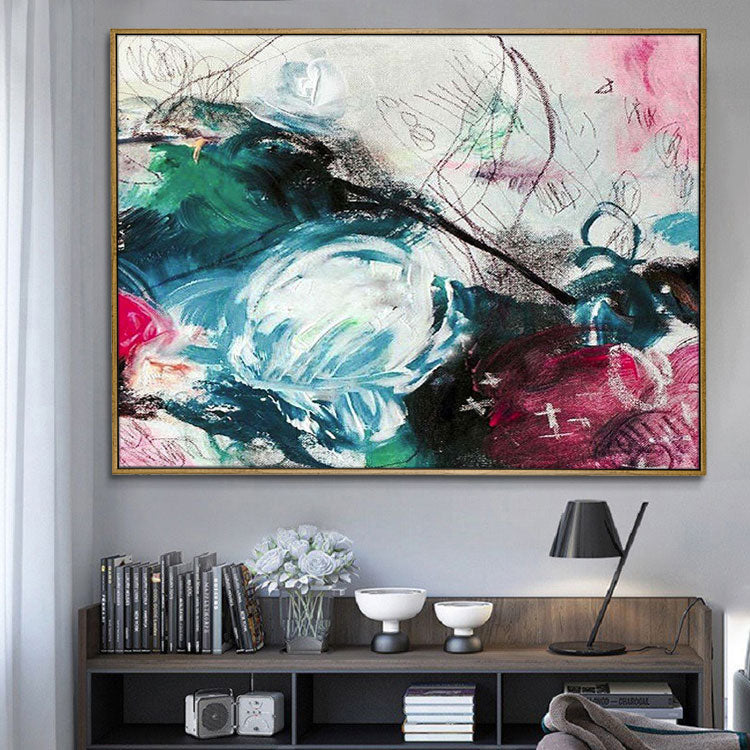 Toile extra large Art abstrait coloré Peinture acrylique Art sur toile Art contemporain Art mural de salon | JOLT 