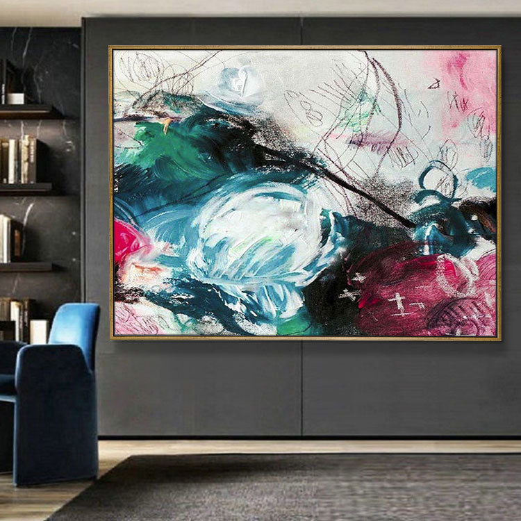 Toile extra large Art abstrait coloré Peinture acrylique Art sur toile Art contemporain Art mural de salon | JOLT 