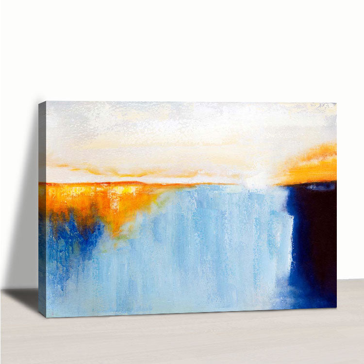 Waterfall Painting on Canvas - Handmade Acrylic Wall Art Creative Landscape Painting on Canvas