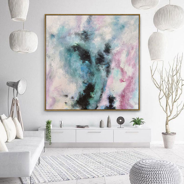 Extra Large Abstract Art Colorful Wall Art Frame Acrylic Painting On Canvas Modern Handmade Canvas Wall Painting | An aerial view of a mountain