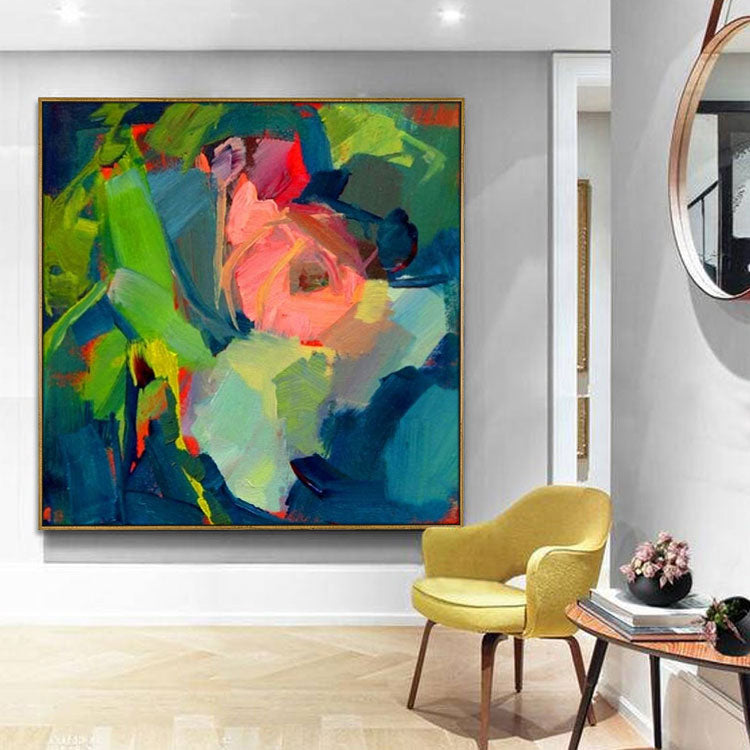 Large Abstract Green Paintings Abstract Desert Paintings Dark Blue Abstract Paintings Original Abstract | Flowers