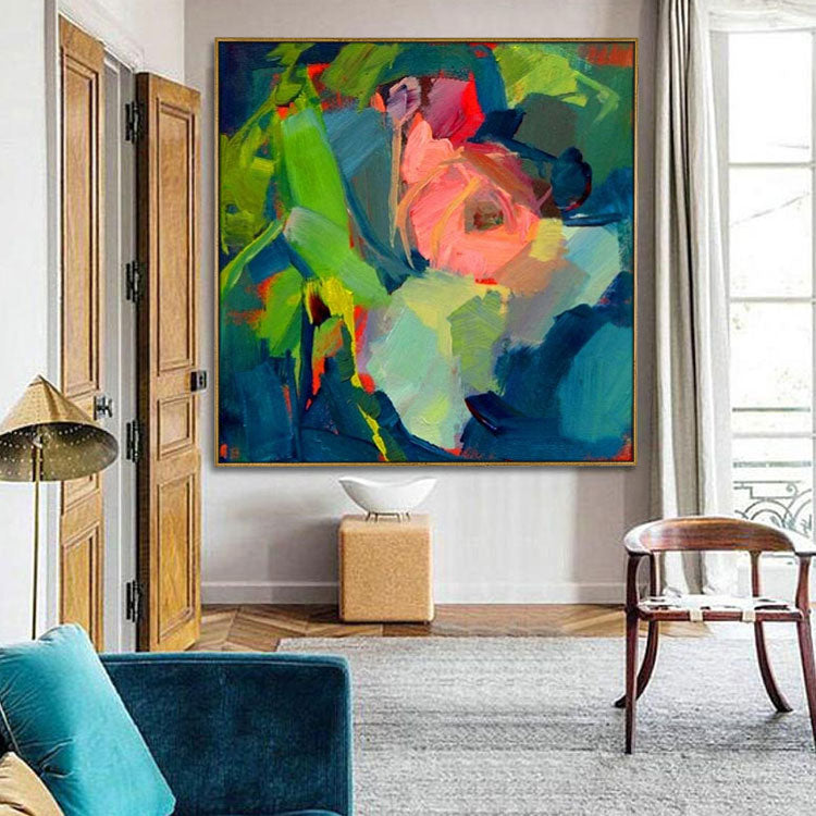 Large Abstract Green Paintings Abstract Desert Paintings Dark Blue Abstract Paintings Original Abstract | Flowers