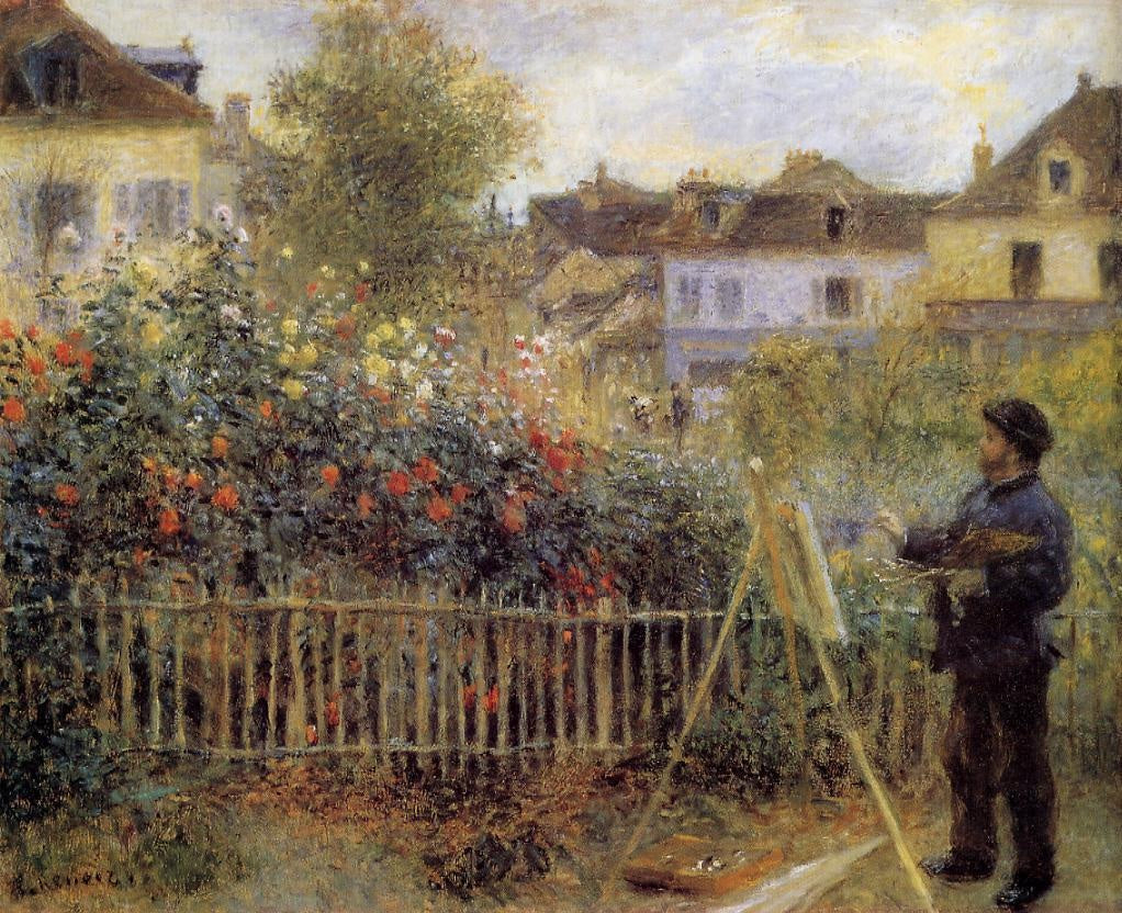 Claude Monet peignant dans son jardin à Argenteuil