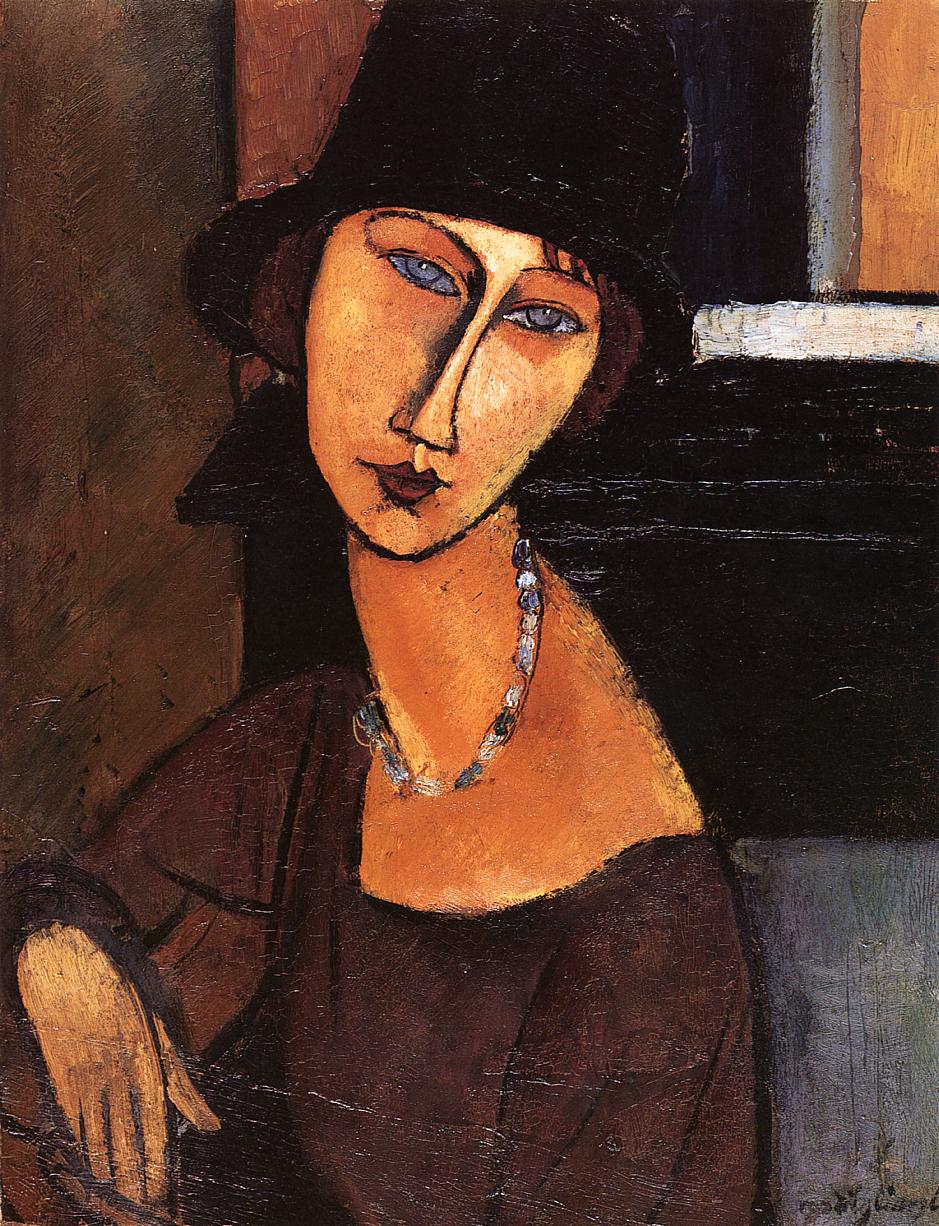 Jeanne Hébuterne avec chapeau et collier