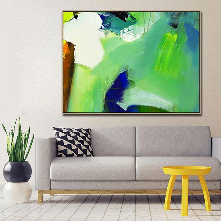 Green Painting Teal Art White Painting Landscape Painting Oil Abstract Painting | Blend